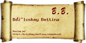Bölcskey Bettina névjegykártya